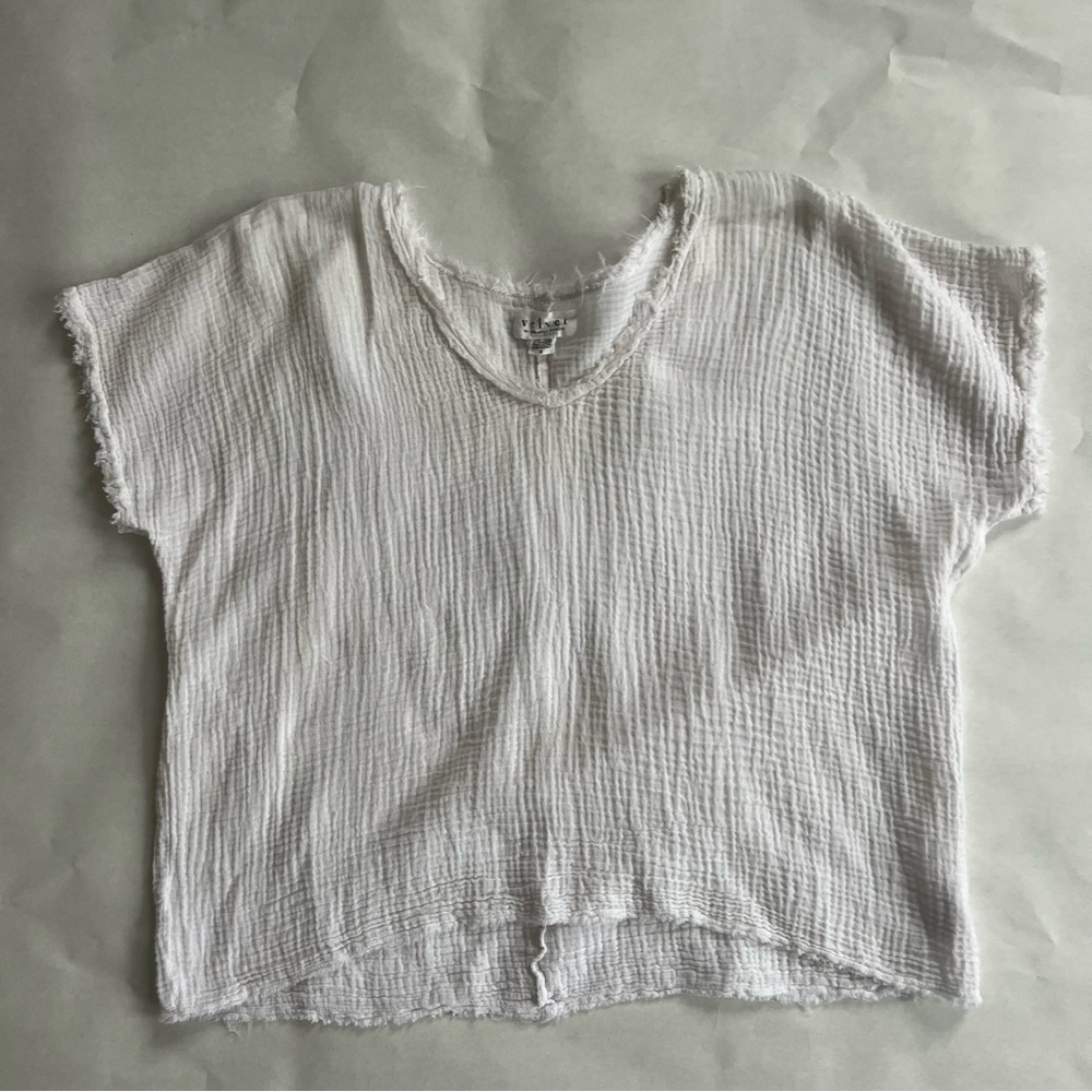 Velvet by Graham & Spencer White Cotton Loose Fit Top Women’s Size Small